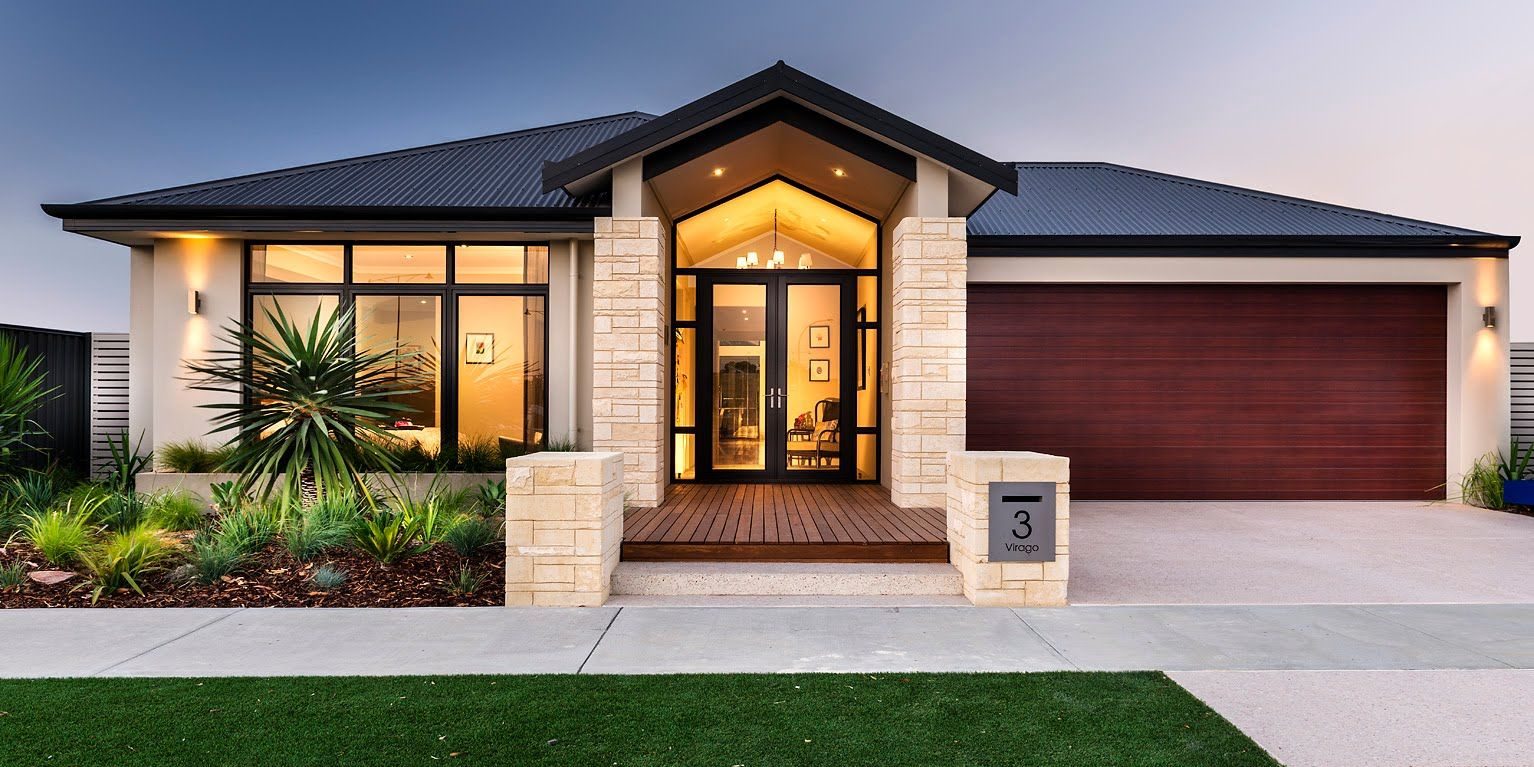 One story home front yard